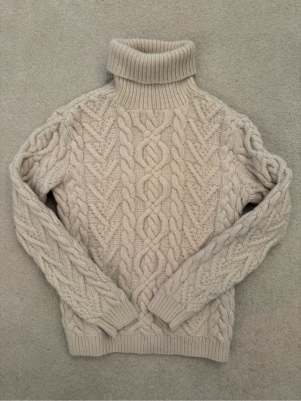 Lauren Ralph Lauren Wool Angora Cable Knit Turtleneck Sweater M